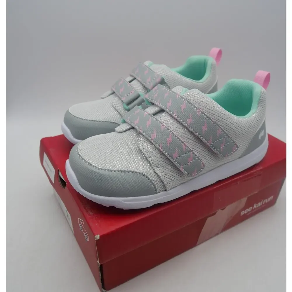 NEW See Kai Run Girl's Kids Ryder Adapt Size 2 FlexiRun Sneakers Silver Pink